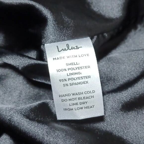 Lulus NEW Black Blue Lace Floral Jacquard Elegant Taste Cocktail Dress Large - Picture 9 of 11